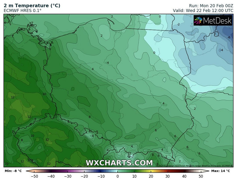 W połowie tygodnia nad północno-wschodnią Polskę spłynie chłodniejsze powietrze