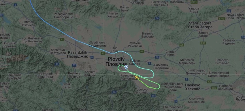 Let Ursule fon der Lajen iznad Bugarske