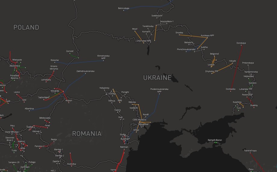 Energetyczne połączenia transgraniczne Ukrainy.