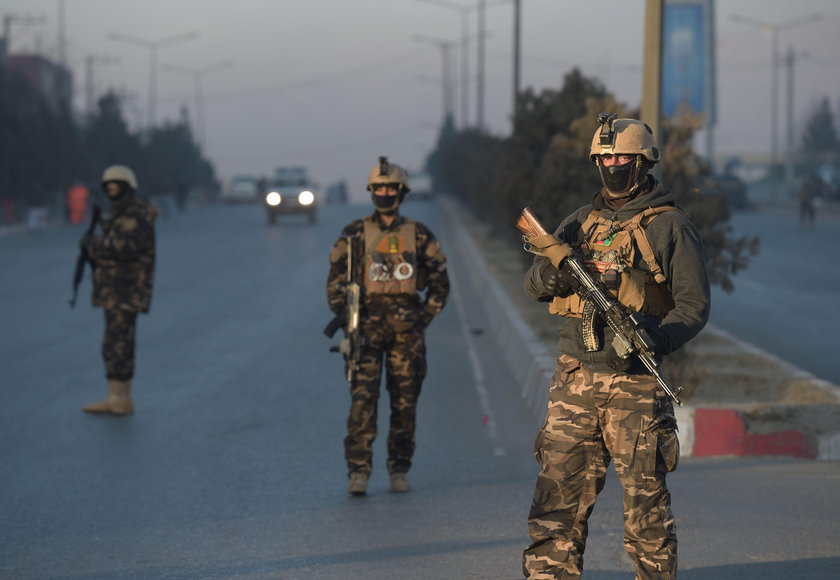 The Intercontinental Hotel is seen during an attack in Kabul, Afghanistan