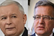 Prezes PiS Jarosław Kaczyński i prezydent Bronisław Komorowski kaczyński komorowski