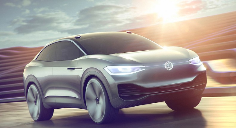 Volkswagen also unveiled a larger SUV concept, the I.D. Crozz, at the Shanghai Auto Show. The concept car drives 311 miles on a single charge.