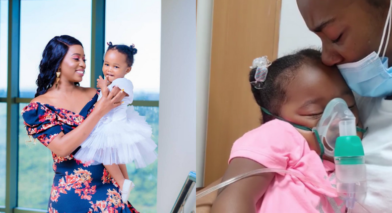 Diana Marua and Bahati’s daughter Heaven Hospitalized (Photos)