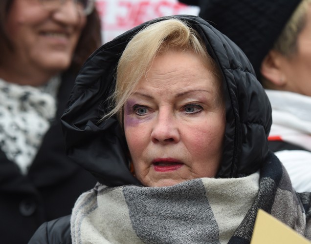 Pisarka i felietonistka Krystyna Kofta, podczas 'Marszu pand'