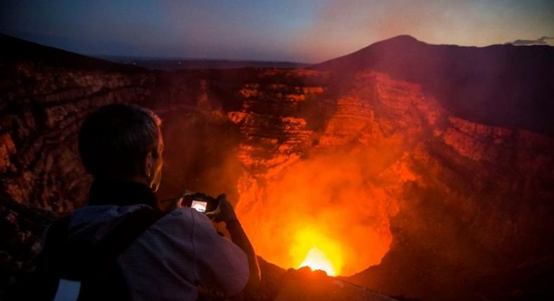 Masaya Volcano, located 20 kilometers (12 miles) south of Managua, features a lava lake and is a big draw for scientists and tourists alike