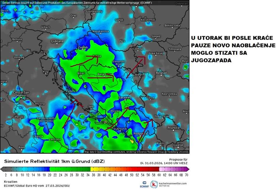 Novo naoblačenje stiže u utorak