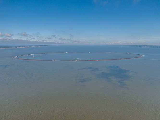 Przekop Mierzei Wiślanej - budowa sztucznej wyspy na Zalewie Wiślanym, źródło: Grupa NDI / BESIX
