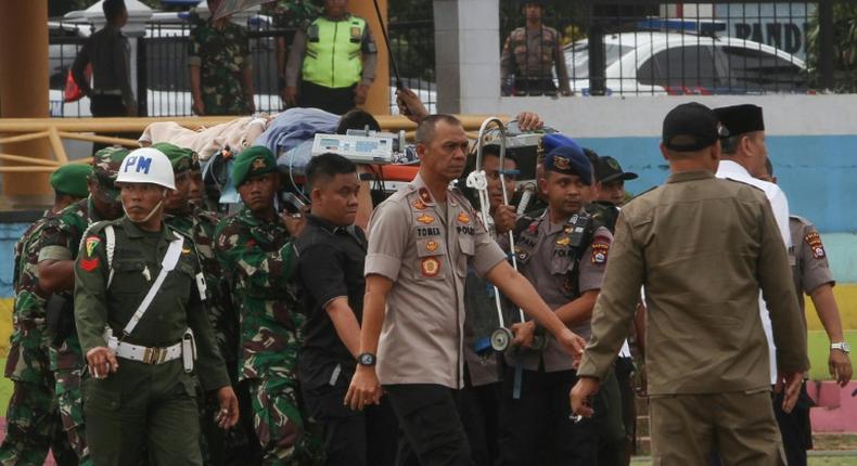 Wiranto was rushed by helicopter to Jakarta after the assassination attempt