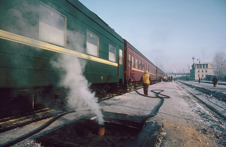 Rosja, Kolej Transsyberyjska na stacji Skoworodino