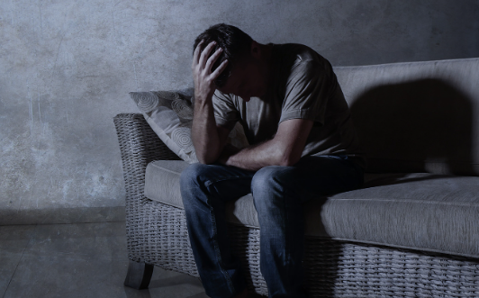 A man suffering from depression