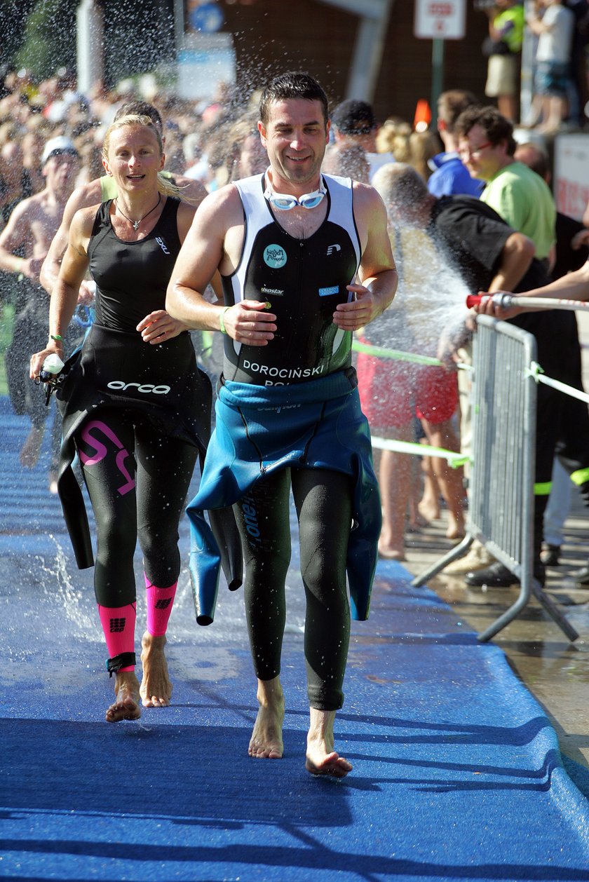 Marcin Dorociński na triathlonie w Gdyni