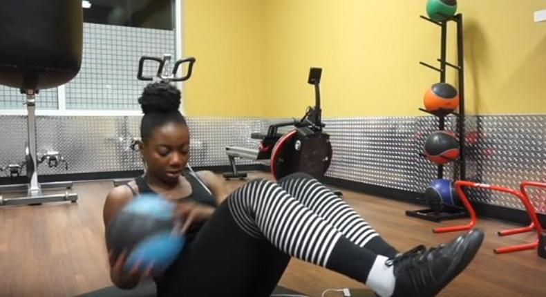 Yenny Adepoju does the Seated Oblique Twist