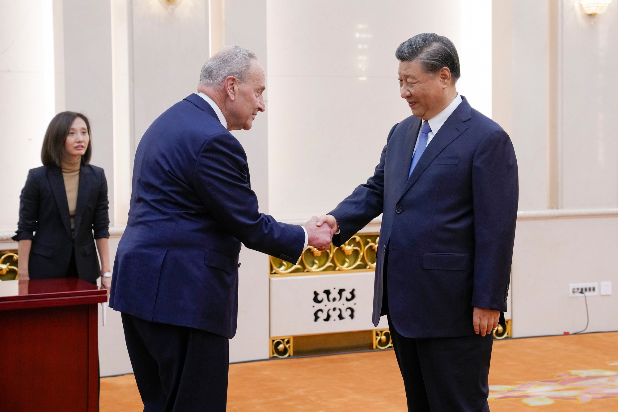 Chuck Schumer a Si Ťin-pching.