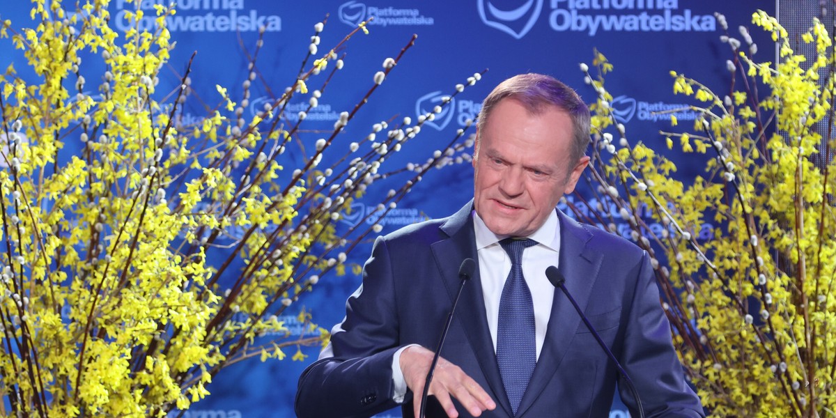 Donald Tusk podczas zarządu krajowego Platformy Obywatelskiej