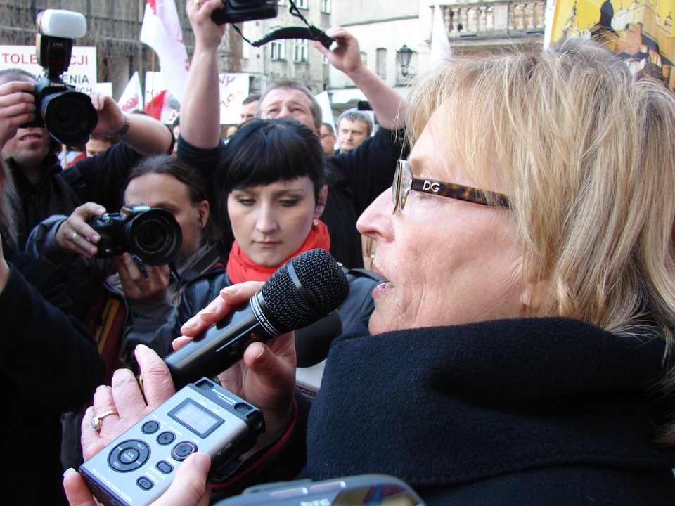 Protest przed magistratem, fot. Monika Kamińska-Wcisło/ Onet