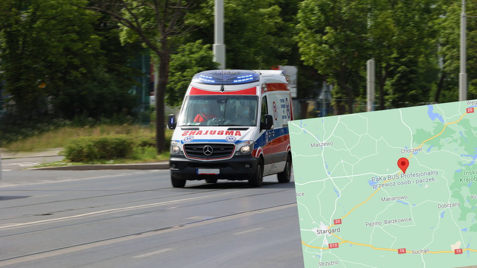 Dwie osoby ranne w wypadku koło Lisowa na dk nr 20