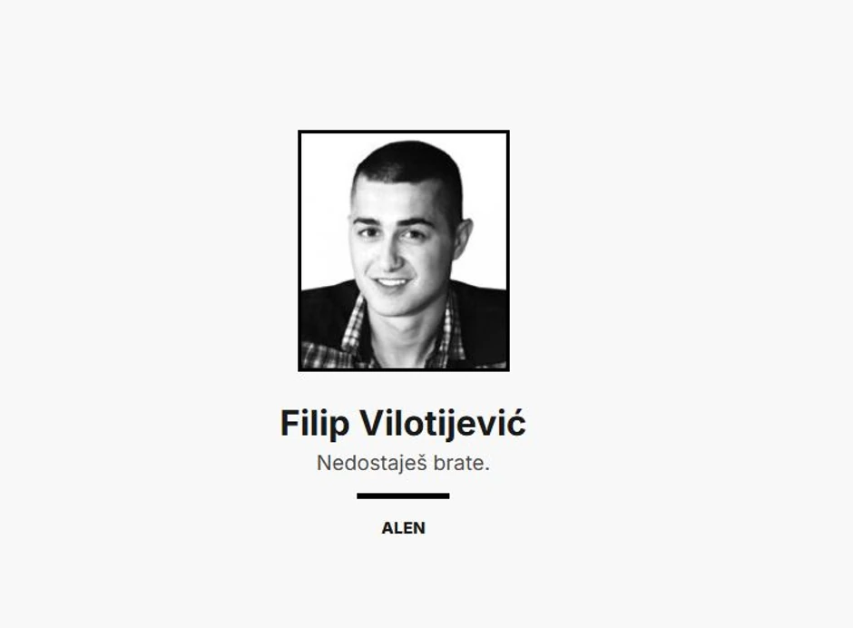 Osvanula čitulja za Filipa Vilotijevića 