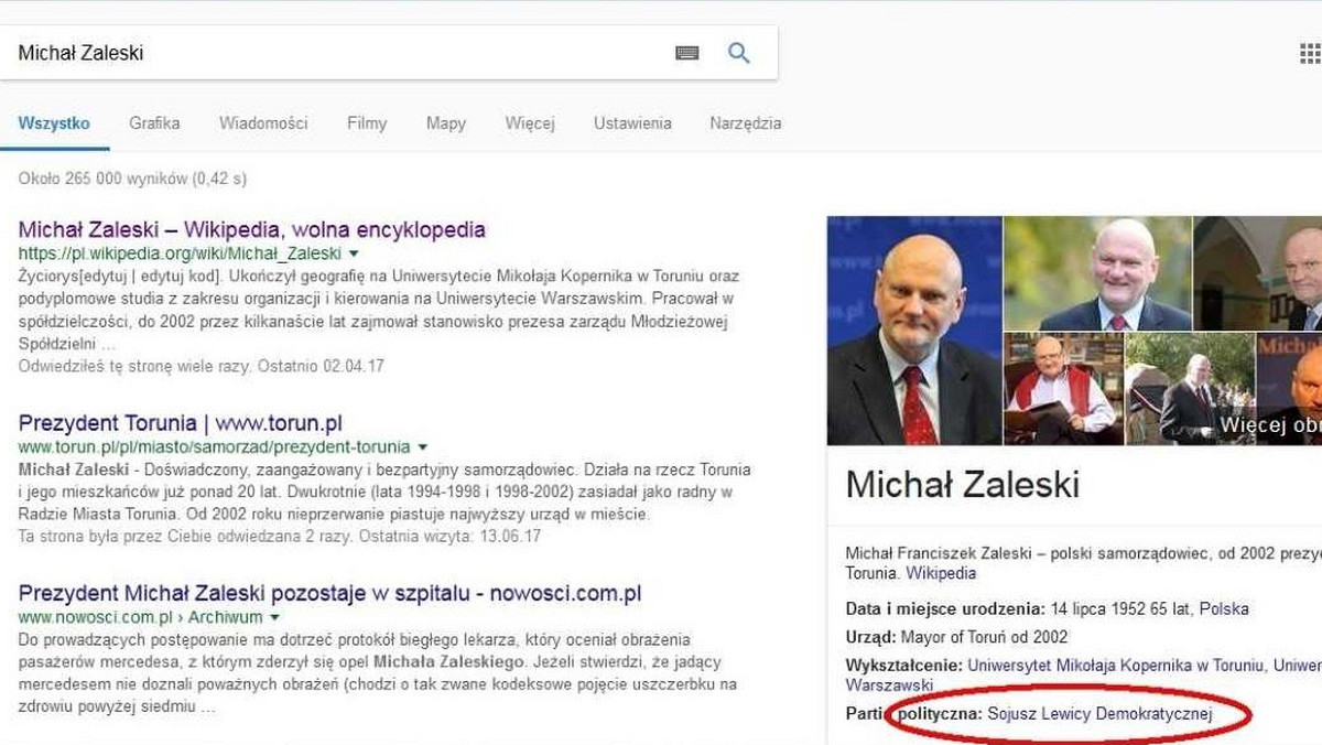 Toruń: Prezydent Michał Zaleski wygrywa walkę z Google