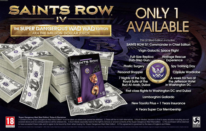 Saints Row IV: Super Dangerous Wad Wad – 1 mln dol (4,2 mln zł)