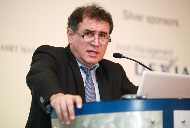 Nouriel Roubini, założyciel Roubini Economics LLC, przemawia w trakcie Hedge Funds World Conference w Dubaju.