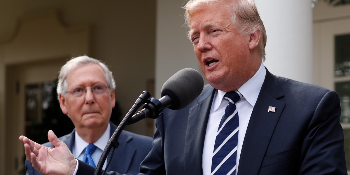 Trump holds bizarre, hastily arranged press conference to reassure people that his relationship with McConnell is 'outstanding'