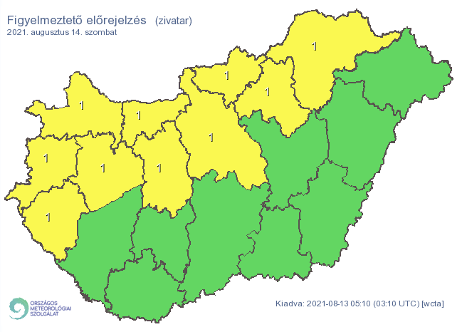 A fél országra riasztást adtak ki a zivatarok miatt szombatra / Fotó: met.hu