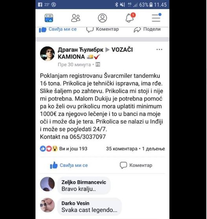 Prodaju se i lične stvari