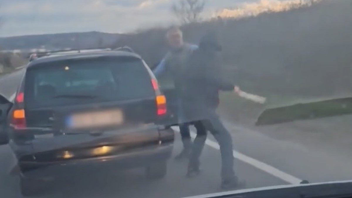 Tuča nasred puta kod Ostružnice