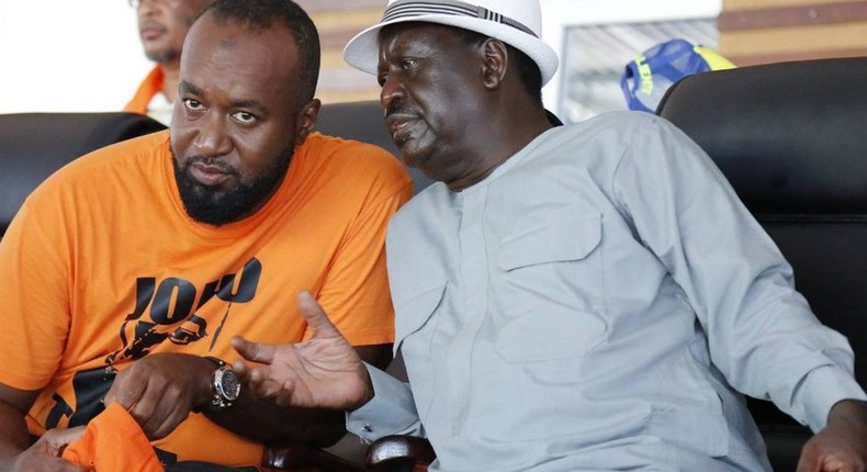 Governor Hassan Joho and Raila Odinga 