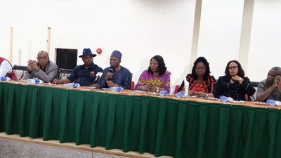 Some of the officials at a joint meeting with officials of Abia and Akwa Ibom to find lasting solution to the lingering boundary dispute between the states, in Abuja on Wednesday. [NAN]