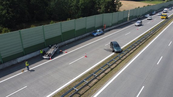 Wypadek na autostradzie A2