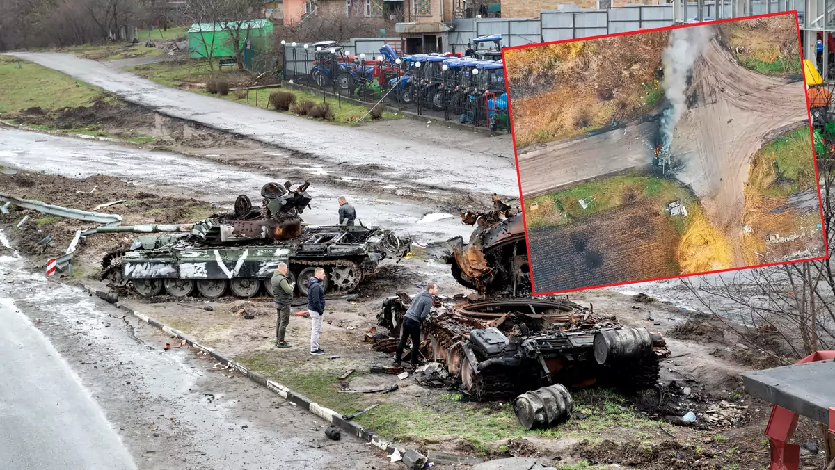 Zniszczone rosyjskie pojazdy w Ukrainie