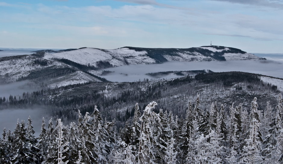 Skrzyczne, widok z Baraniej Góry