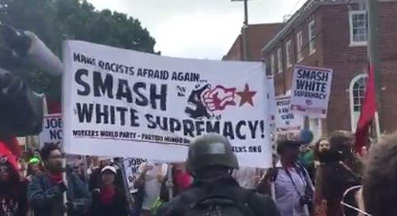 The scene at a Charlottesville, VA white nationalist rally.