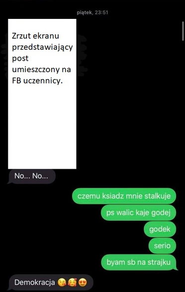 Wiadomości katechety do uczennicy