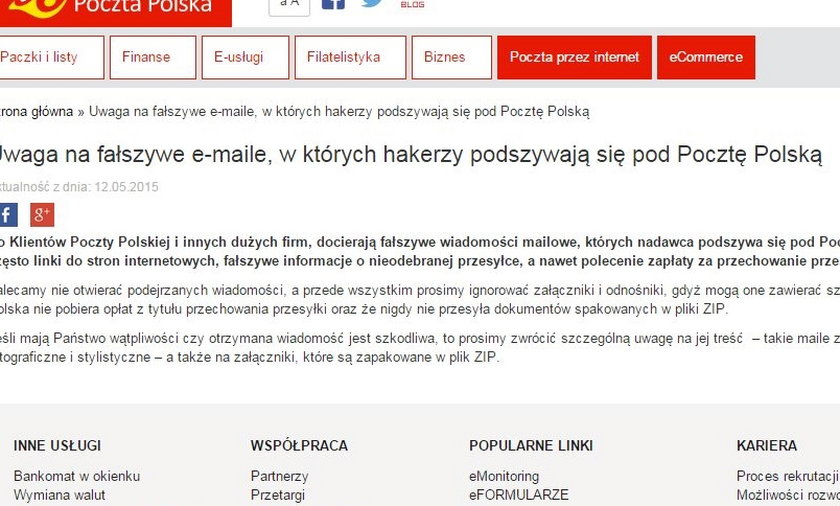 Uwaga Maile Od Poczty Polskiej To Oszustwo 1083