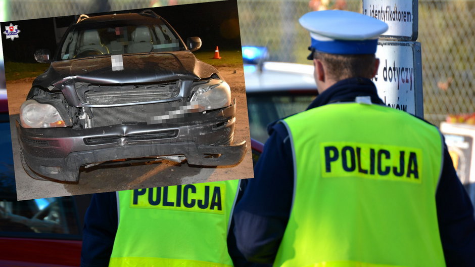 Kierowca Volvo, który śmiertelnie potrącił dwóch mężczyzn, odpowie za podwójne zabójstwo. Fot. Policja Lubelska