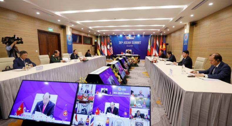 The foreign ministers of 10 Southeast Asian countries begin an online summit Wednesday