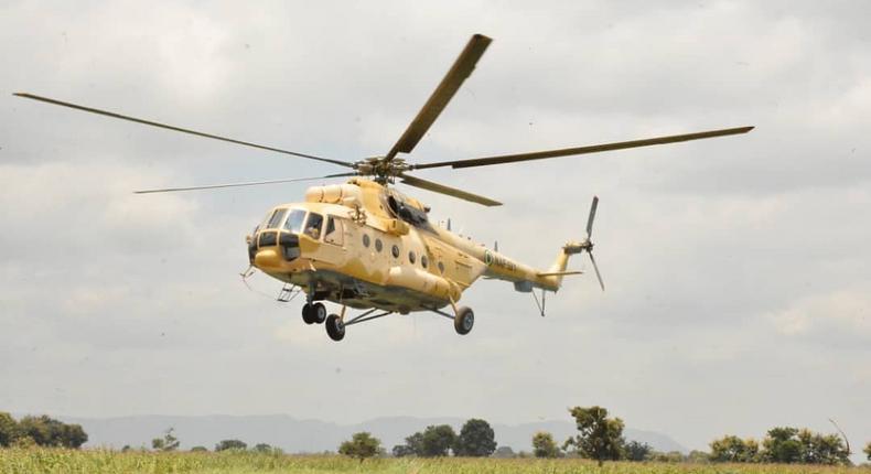 Nigerian military troops airstrike . (Twitter/DefenceNigeria)