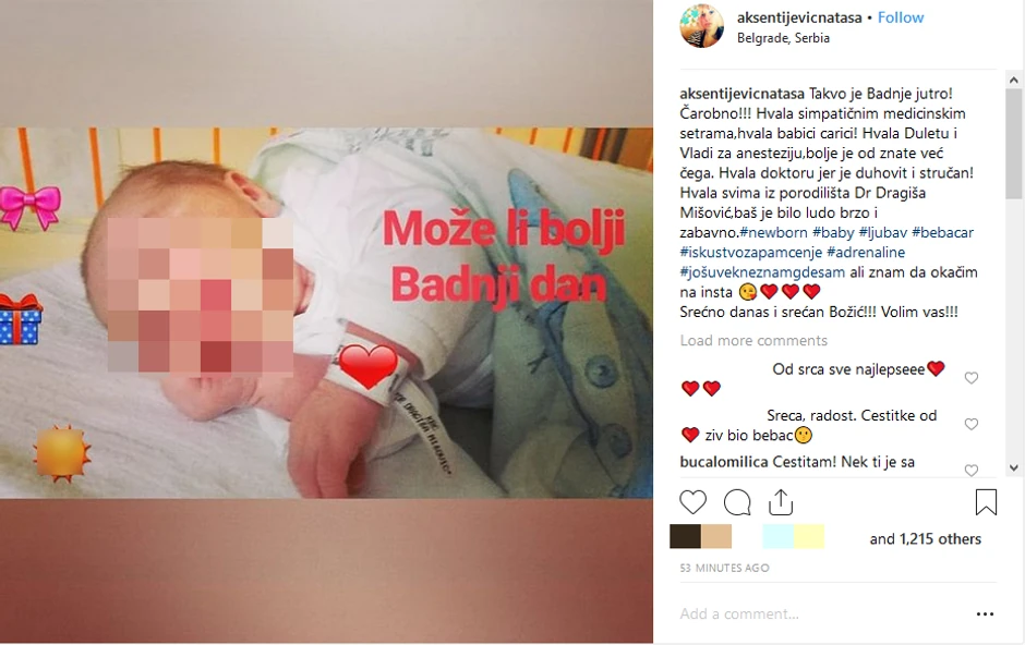 Nataša raznežila porukom i slikom