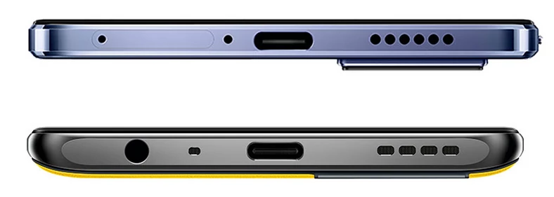 Dolna krawędź Vivo (u góry) i Realme (u dołu): mikrofon, minijack, gniazdo do ładowania USB-C, głośnik 