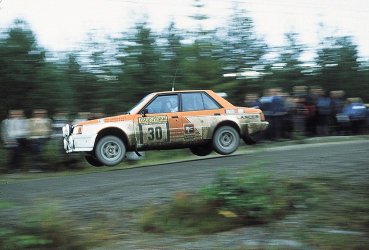 Rajd Tysiąca Jezior, za kierownicą lancera EX2000 Turbo H. Toivonen