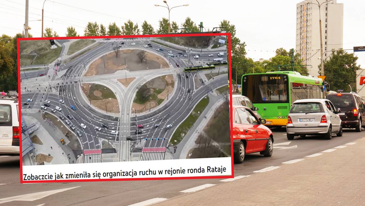 Rondo Rataje w Poznaniu jest wyjątkowo problematycznym miejscem na drogowej mapie miasta (Screen: Youtube.com/PoznanskieInwestycjeMiejskie)