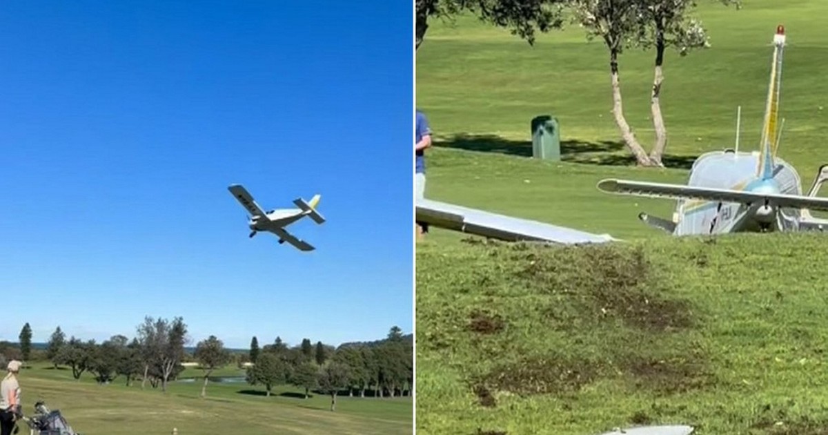 Spokojne popołudnie na polu golfowym? Coś poszło nie tak, bo nagle pojawił się... samolot