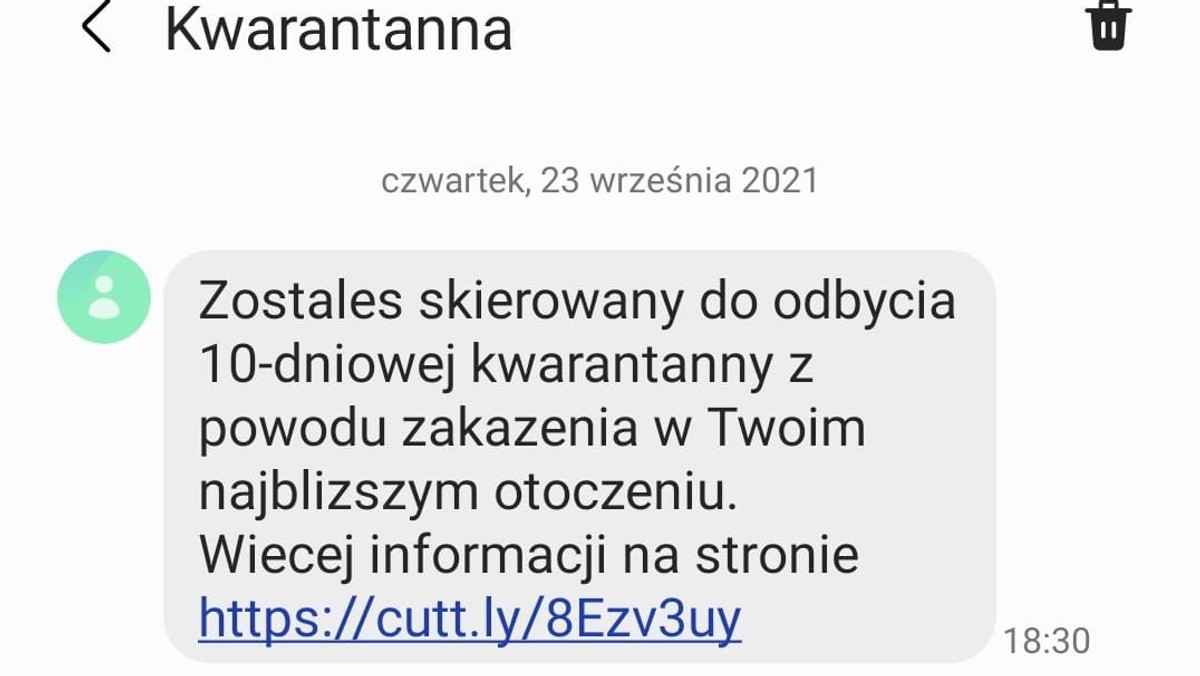 "Zostałeś skierowany na kwarantannę". Uwaga na takie SMS-y