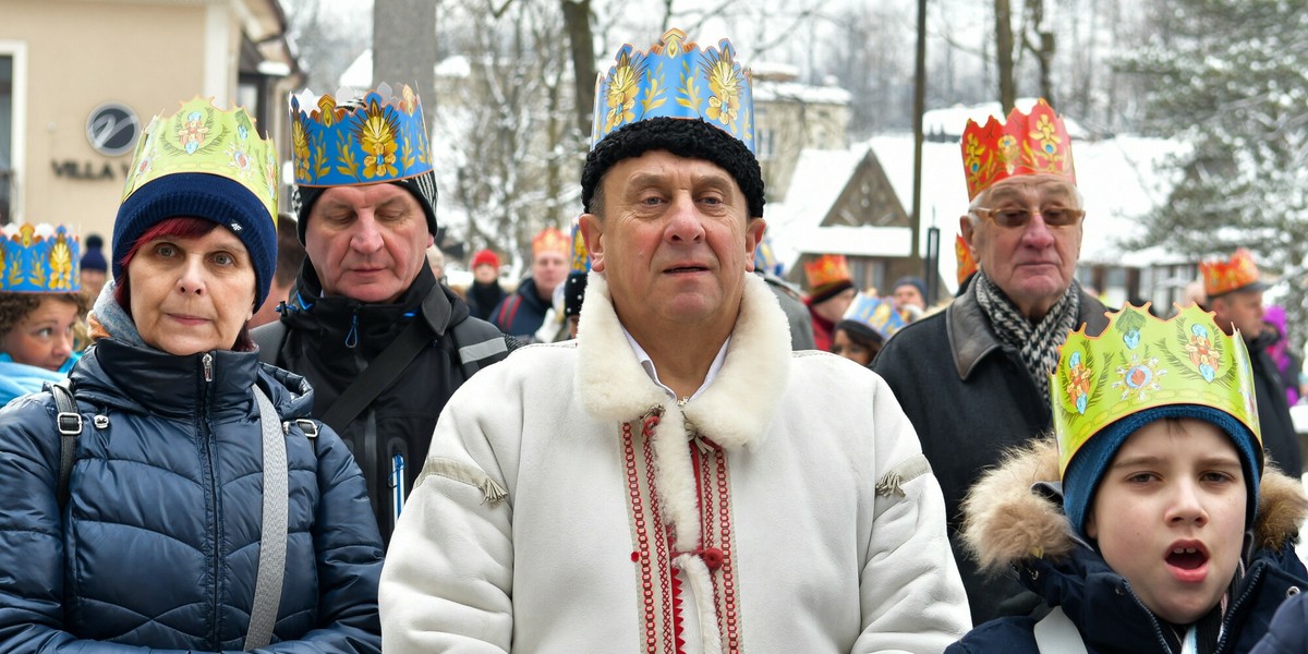 Andrzej Gut-Mostowy podczas Orszaku Trzech Króli w Zakopanem w 2020 r.