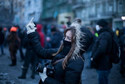 Dziewczyna protestująca na Euromajdanie