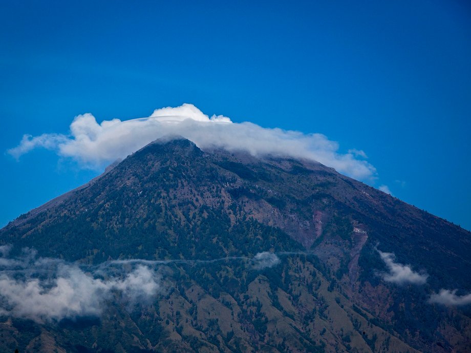 Mount Agung seen September 26 from Karangasem.