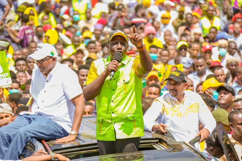 Deputy President William Ruto speaking in a past campaign rally