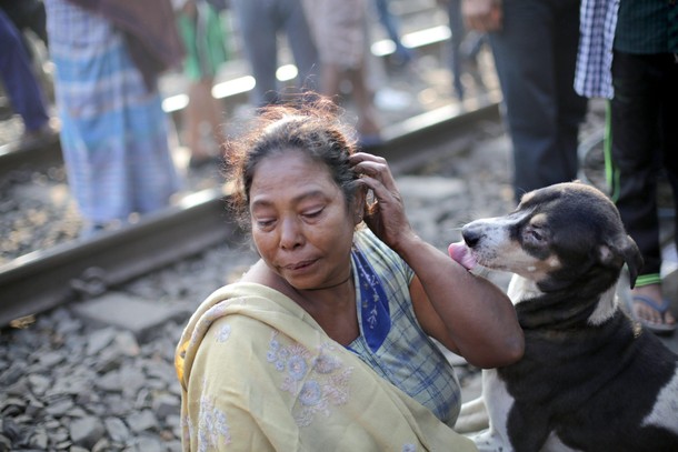 Fire at a slum in Calcutta